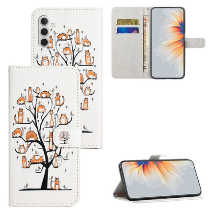 For Samsung Galaxy A56 5G Case Pattern Print PU Leather Wallet Phone Cover Cross Texture