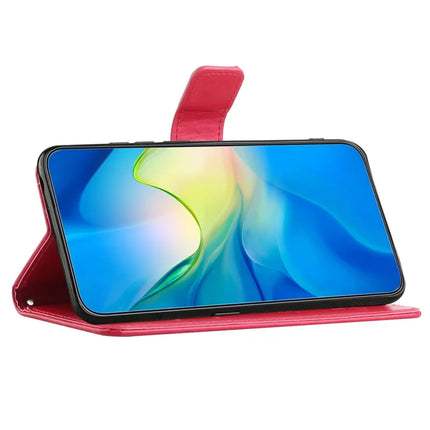 For Samsung Galaxy A56 5G Case Wallet Stand Imprinted Butterfly Flower PU Leather Phone Cover