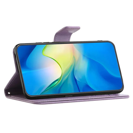 For Samsung Galaxy A56 5G Case Wallet Stand Imprinted Butterfly Flower PU Leather Phone Cover