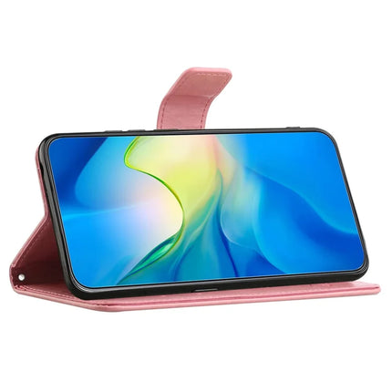 For Samsung Galaxy A56 5G Case Wallet Stand Imprinted Butterfly Flower PU Leather Phone Cover