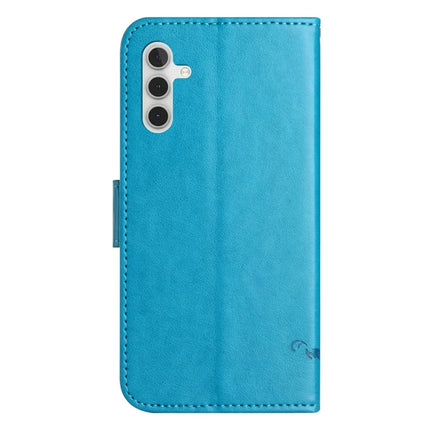 For Samsung Galaxy A36 5G Case Wallet Stand Imprinted Butterfly Flower PU Leather Phone Cover