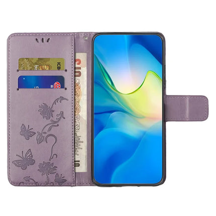 For Samsung Galaxy A36 5G Case Wallet Stand Imprinted Butterfly Flower PU Leather Phone Cover