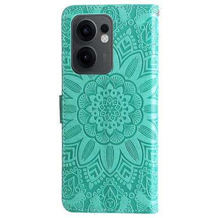 For Oppo Reno13 F 5G Case Sunflower Imprint Leather Wallet Phone Cover