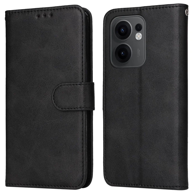 For Oppo Reno13 F 5G Case Wallet PU Leather Folio Flip Phone Cover - Black