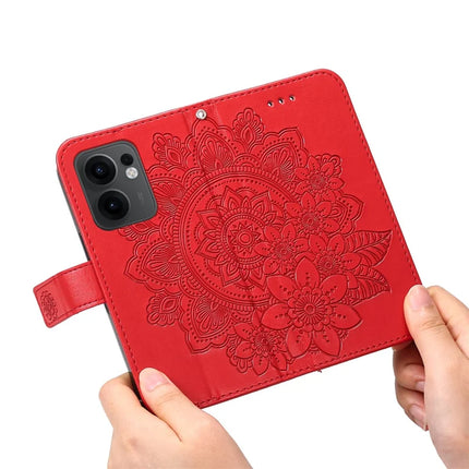 For Oppo Reno13 F 5G Case PU Leather Wallet Floral Phone Cover Stand View