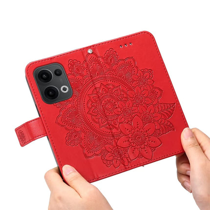 For Oppo Reno13 5G (Global) Case PU Leather Wallet Floral Phone Cover Stand View