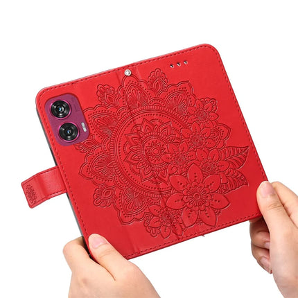 For Motorola Edge 50 Fusion 5G Case PU Leather Wallet Floral Phone Cover Stand View