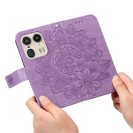 For Motorola Edge 50 Ultra 5G / Moto X50 Ultra 5G Case PU Leather Wallet Floral Phone Cover Stand View
