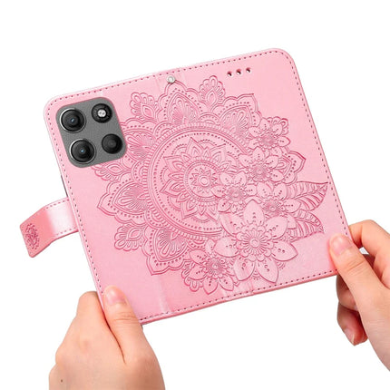 For Motorola Moto G15 4G / G15 Power 4G Case PU Leather Wallet Floral Phone Cover Stand View