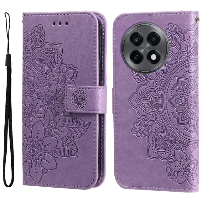 Case for OnePlus 13R 5G / Ace 5 Pro 5G / Ace 5 5G PU Leather Wallet Floral Phone Cover - Purple