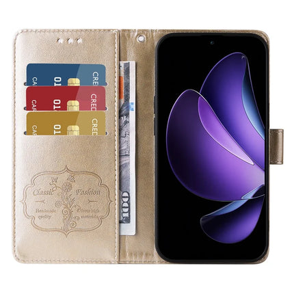For Oppo Reno13 F 5G Leather Case Butterfly Floral Imprint Wallet Stand Cover