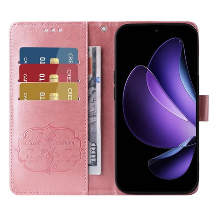 For Oppo Reno13 F 5G Leather Case Butterfly Floral Imprint Wallet Stand Cover