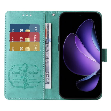 For Oppo Reno13 F 5G Leather Case Butterfly Floral Imprint Wallet Stand Cover