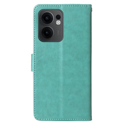 For Oppo Reno13 F 5G Leather Case Butterfly Floral Imprint Wallet Stand Cover