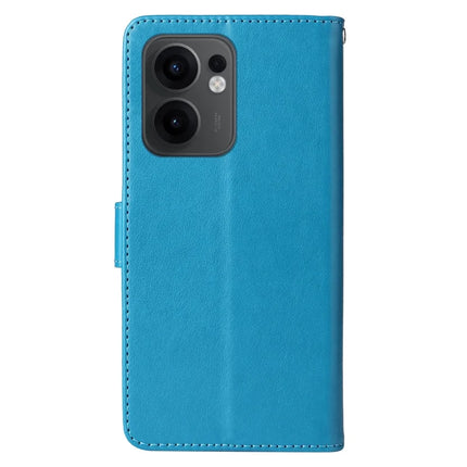 For Oppo Reno13 F 5G Leather Case Butterfly Floral Imprint Wallet Stand Cover