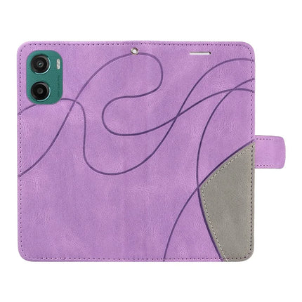 For Motorola Moto G05 4G Leather Case Wallet Stand Color Splicing Phone Cover