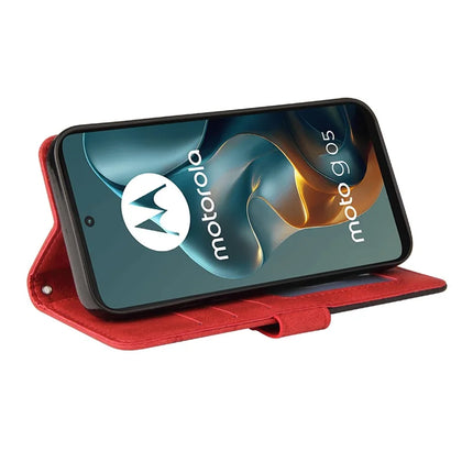 For Motorola Moto G05 4G Leather Case Wallet Stand Color Splicing Phone Cover