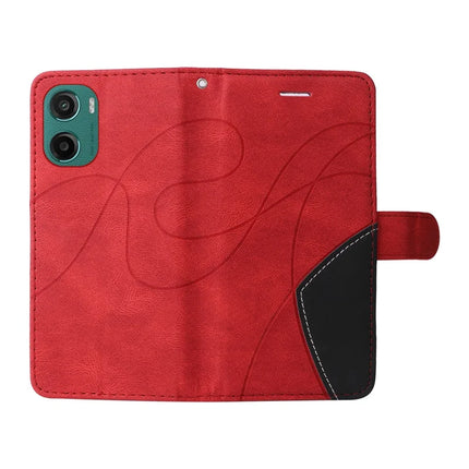 For Motorola Moto G05 4G Leather Case Wallet Stand Color Splicing Phone Cover
