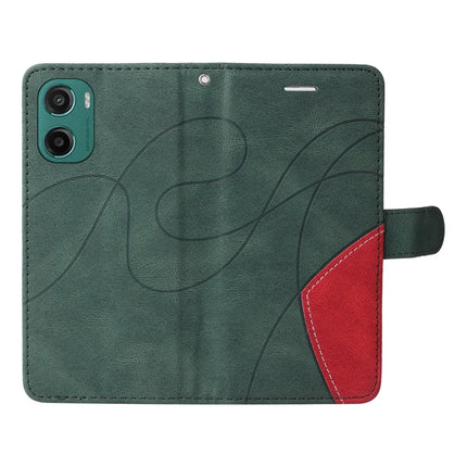 For Motorola Moto G05 4G Leather Case Wallet Stand Color Splicing Phone Cover