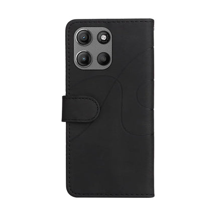 For Motorola Moto G15 4G Leather Case Wallet Stand Color Splicing Phone Cover