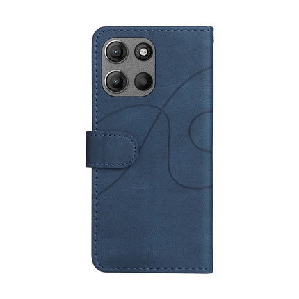 For Motorola Moto G15 4G Leather Case Wallet Stand Color Splicing Phone Cover