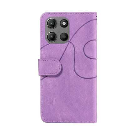 For Motorola Moto G15 4G Leather Case Wallet Stand Color Splicing Phone Cover