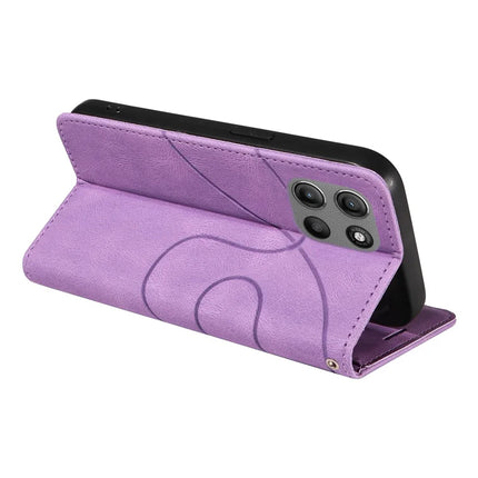 For Motorola Moto G15 4G Leather Case Wallet Stand Color Splicing Phone Cover