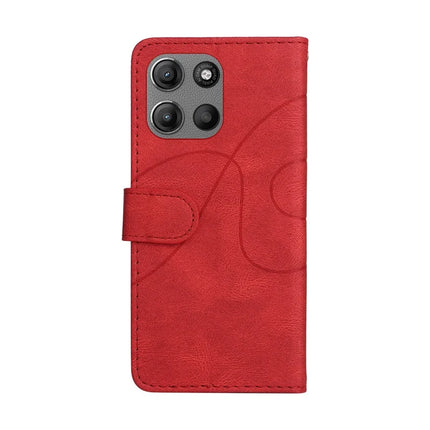 For Motorola Moto G15 4G Leather Case Wallet Stand Color Splicing Phone Cover
