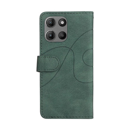 For Motorola Moto G15 4G Leather Case Wallet Stand Color Splicing Phone Cover