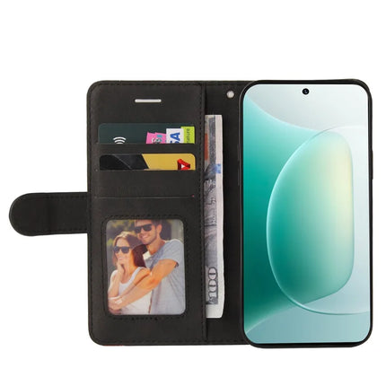 For Honor 300 Leather Case Wallet Stand Color Splicing Phone Cover