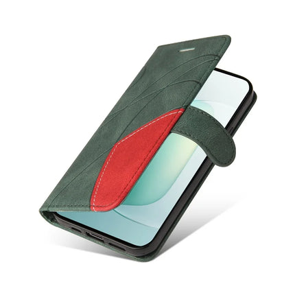 For Honor 300 Leather Case Wallet Stand Color Splicing Phone Cover