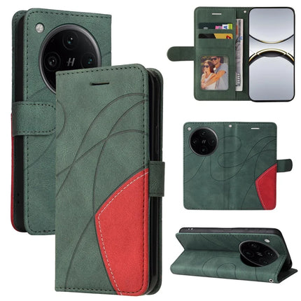 For Oppo Find X8 Pro 5G Leather Case Wallet Stand Color Splicing Phone Cover - Green