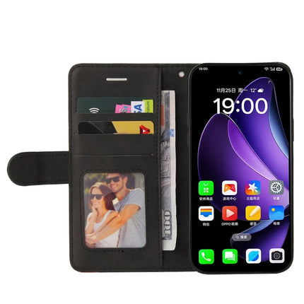 For Oppo Reno13 5G (Global) Leather Case Wallet Stand Color Splicing Phone Cover