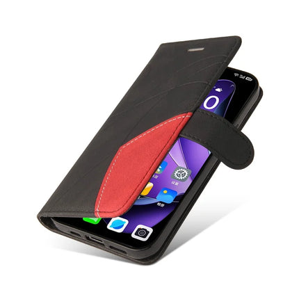For Oppo Reno13 5G (Global) Leather Case Wallet Stand Color Splicing Phone Cover
