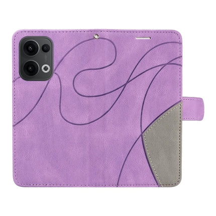 For Oppo Reno13 5G (Global) Leather Case Wallet Stand Color Splicing Phone Cover