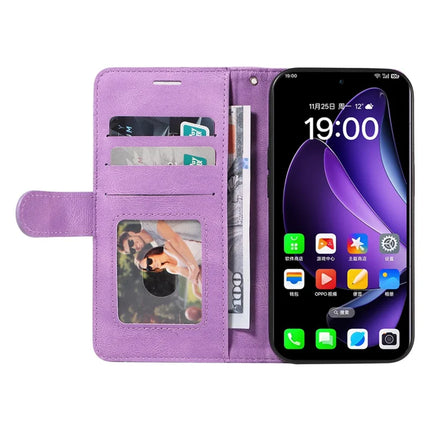 For Oppo Reno13 5G (Global) Leather Case Wallet Stand Color Splicing Phone Cover