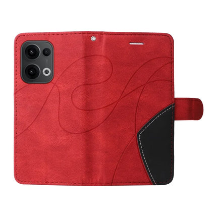 For Oppo Reno13 5G (Global) Leather Case Wallet Stand Color Splicing Phone Cover