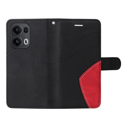 For Oppo Reno13 Pro 5G Leather Case Wallet Stand Color Splicing Phone Cover
