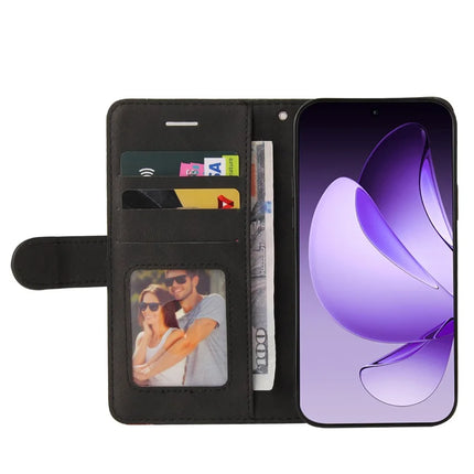 For Oppo Reno13 Pro 5G Leather Case Wallet Stand Color Splicing Phone Cover