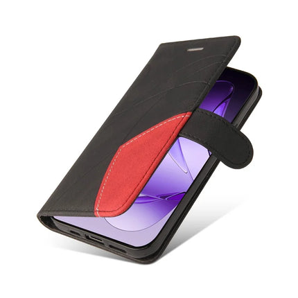 For Oppo Reno13 Pro 5G Leather Case Wallet Stand Color Splicing Phone Cover