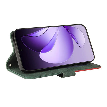 For Oppo Reno13 Pro 5G Leather Case Wallet Stand Color Splicing Phone Cover