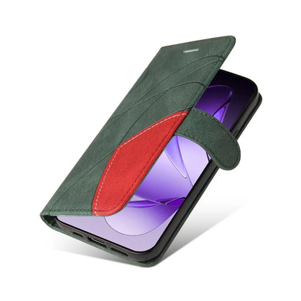 For Oppo Reno13 Pro 5G Leather Case Wallet Stand Color Splicing Phone Cover