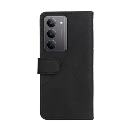 For Realme C75 Leather Case Wallet Stand Color Splicing Phone Cover