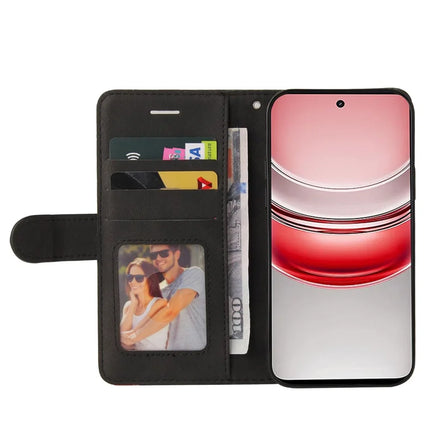 For Realme C75 Leather Case Wallet Stand Color Splicing Phone Cover