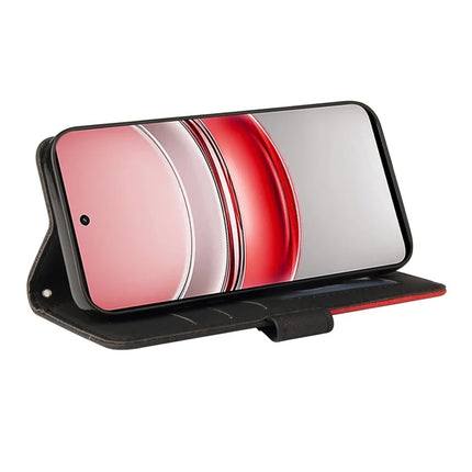 For Realme C75 Leather Case Wallet Stand Color Splicing Phone Cover