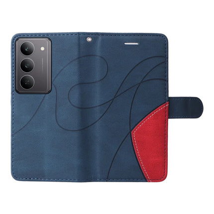 For Realme C75 Leather Case Wallet Stand Color Splicing Phone Cover