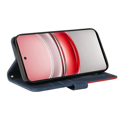 For Realme C75 Leather Case Wallet Stand Color Splicing Phone Cover