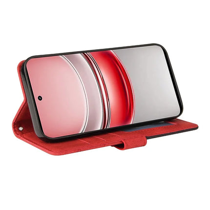 For Realme C75 Leather Case Wallet Stand Color Splicing Phone Cover