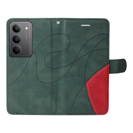 For Realme C75 Leather Case Wallet Stand Color Splicing Phone Cover