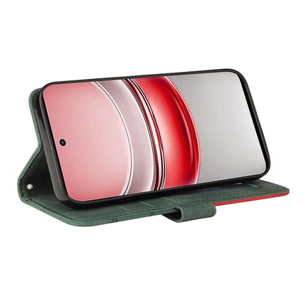 For Realme C75 Leather Case Wallet Stand Color Splicing Phone Cover